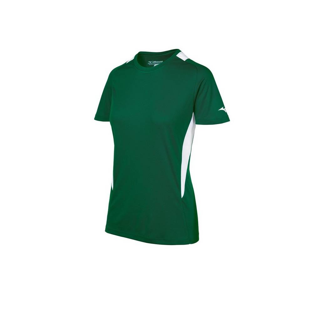 Jerseys Mizuno Crew Neck Mujer Verde/Blancas Baratas CTYO-05793